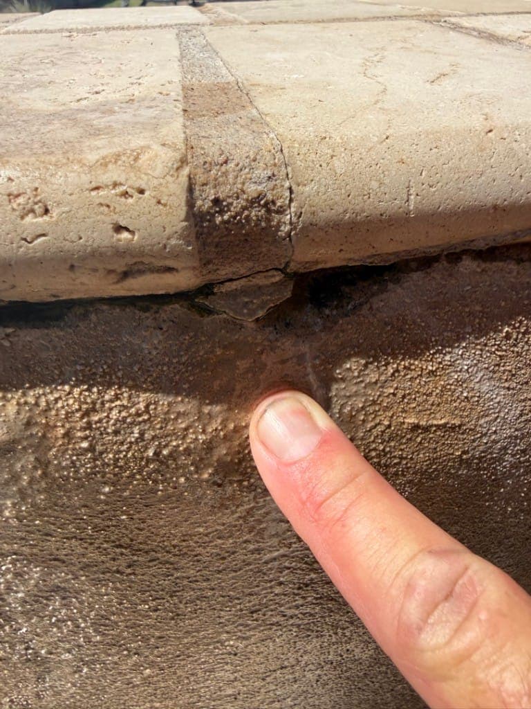 Pool filling after replaster with dye cones visible during leak inspection — Leander