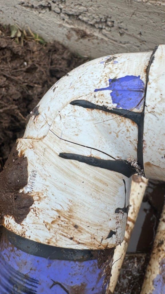 Austin underground pipe leak — before repair